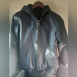 Hooded Leather Jacket